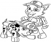 Printable Marshall and Rocky of PAW Patrol coloring pages