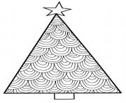 Printable christmas patterned tree coloring pages