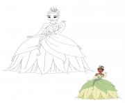 Printable Princess Tiana coloring pages