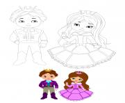 Printable Cute Prince and Princess coloring pages