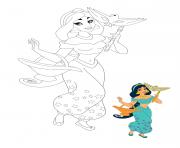 Printable Cute Princess Jasmine coloring pages