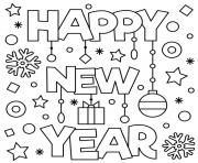 Printable happy new year coloring pages