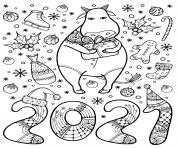 Printable 2021 Year of the bull New Year coloring pages