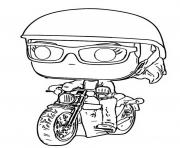 Printable funko pop marvel carol danvers on motorcycle coloring pages