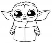Printable baby yoda star wars coloring pages