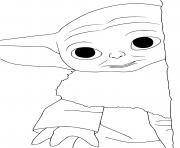 Printable baby yoda hiding himself coloring pages