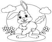 Printable cute rabbit holding carrot coloring pages