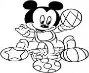 Printable baby mickey mouse easter eggs coloring pages