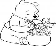 Printable Disney Easter Winnie coloring pages