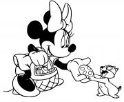 Printable minnie mouse gives easter egg coloring pages