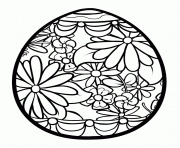 Printable nice flowers egg for easter coloring pages