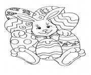 Printable easy easter eggs bunny coloring pages