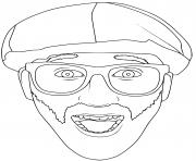Printable blippi glasses and orange hat coloring pages