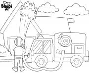Printable Fireman Blippi coloring pages