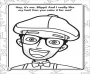 Printable blippi i really like my hat coloring pages