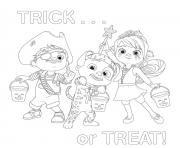 Printable cocomelon halloween trick or treat coloring pages