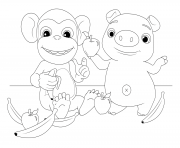 Mochi and Pepe Monkey and Pig