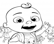 Printable cocomelon going to school coloring pages