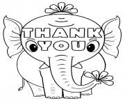 Printable thank you elephant coloring pages