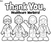 Printable thank you healthcare workers coloring pages