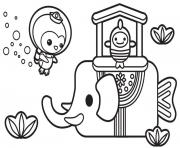 Printable elephant de mer octonautes explorateur sous marins coloring pages