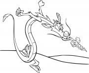 Printable mushu the little dragon of mulan coloring pages