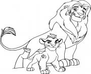 Printable Simba and Kion coloring pages