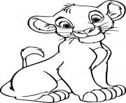 Printable Young Simba Sits coloring pages