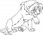 Printable Simba Licking His Paw coloring pages