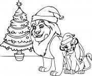 Printable Lion King and Christmas Tree coloring pages