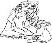 Printable Scar and Simba coloring pages