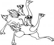 Printable Simba and Nala Riding Ostriches coloring pages