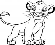 Printable Cute Young Simba coloring pages