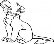 Printable Simba Sits on the Ground coloring pages