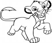 Printable Young Simba Running coloring pages