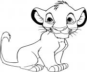 Printable Young Simba Lion coloring pages