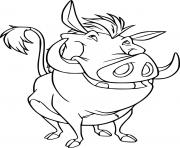 Printable Happy Pumbaa Warthog coloring pages