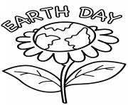 Printable earth day flower card coloring pages