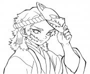 Printable Sabito without mask demon slayer coloring pages