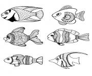 Printable fish aquatic animals coloring pages