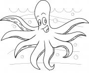Printable sea octopus ocean coloring pages