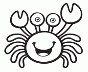 Printable happy crab coloring pages