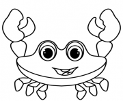 Printable happy crab kindergarten coloring pages