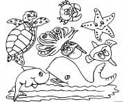 Printable animals of the sea coloring pages
