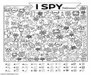 Printable I Spy Halloween coloring pages