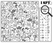 Printable i spy summer fun coloring pages