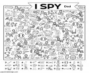 Printable I Spy Fathers Day coloring pages