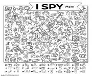 Printable i spy mom coloring pages