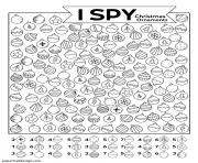 Printable I Spy Christmas ornaments coloring pages