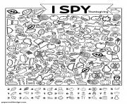 Printable I Spy Back Thanksgiving coloring pages